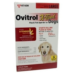 Ovitrol X-Tend Flea & Tick Spot On For Large Dogs 56-80 lbs, 3 Months