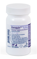 Enroquin (Enrofloxacin) 22.7mg Flavored Tablets, 100 Tablets