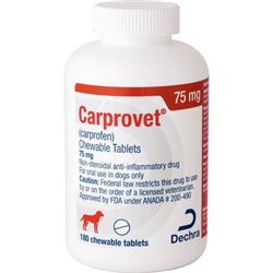 Dechra CarproVet (Carprofen) Chewable Tablets 75mg, 180 Count