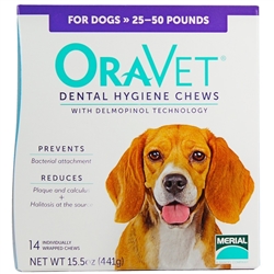 Oravet  Dental Hygiene Chews Medium Dogs 25 to 50 lbs, 14 Chews