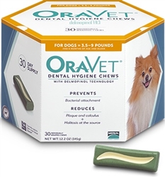 Oravet  Dental Hygiene Chews X-Small Dogs Up to 9 lbs, 30 Chews