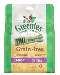 Greenies Grain Free Dental Dog Treats - Large, Pkg Of 8