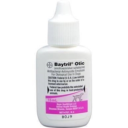 Baytril Otic (enrofloxacin-silver sulfadiazine), 15 ml