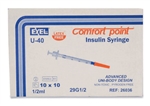 Exel Comfort Point Insulin Syringe U-40 1/2 ml, 29G X 1/2", 100/Box