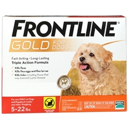 Frontline Gold For Dogs Up To 22 lbs, Orange 3 Tubes