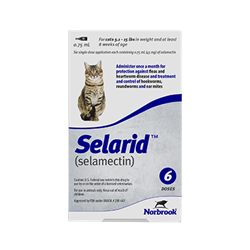 Selarid (selemectin) For Cats 5-15 lbs, 6 Doses