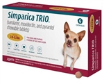 Simparica TRIO Chewable Tablets 2.8-5.5 lb Gold, 6 Pack