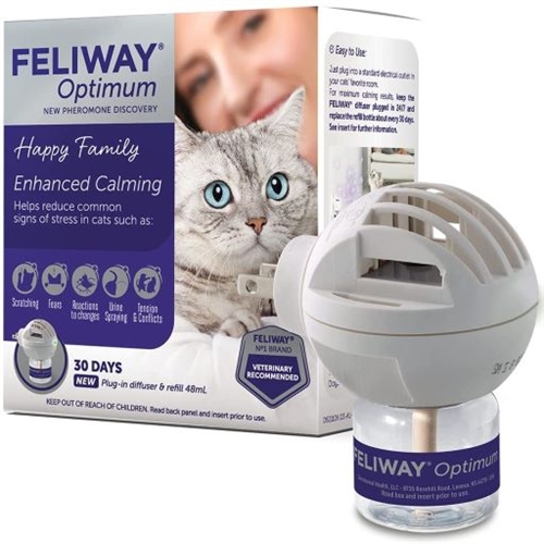 FELIWAY Optimum Enhanced Calming Pheromone Diffuser Kit, 30 Day