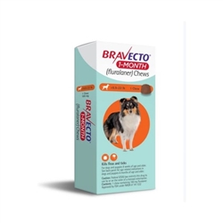 BRAVECTO 1-Month Chews For Dogs and Puppies 9.9-22 lbs,  1 Chew ORANGE