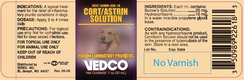 Cort/Astrin Solution & Hydrocortisone For Inflammatory Pruritis in Dogs I  Topical Treatment For Relief of Inflammatory Pruritic Conditions in Dogs I  Medi-Vet