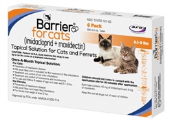 Barrier (imidacloprid + moxidectin) Topical Solution For Cats and Ferrets 5.1-9 lbs, 6 Pack