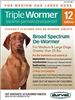 Triple Wormer Medium and Large Dogs Over 25 lbs 12  Flavored Chewable Tablets