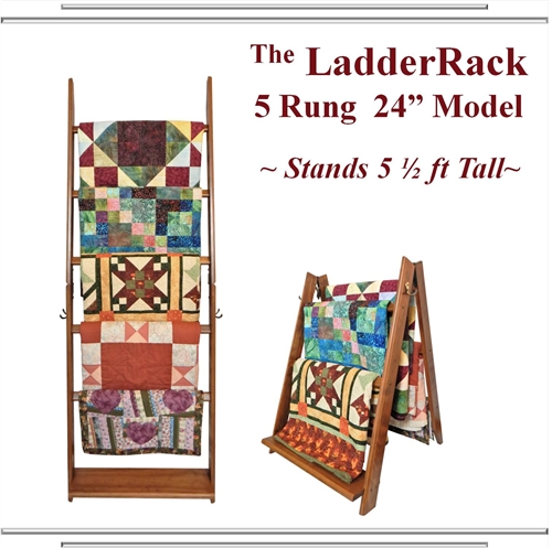 The Ladderack Ladder Quilt Display Rack in Cabernet
