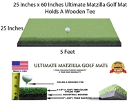 25 Inches x 60 Inches Wood Tee Golf Mat