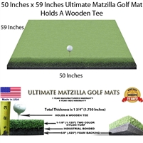 50 Inches x 59 Inches Wood Tee Golf Mat