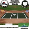 6 Feet x 12 Feet  Green Synthetic Turf Hitting Mat or Artificial Grass Batting Cage Mat For Softball and Baseball Practice with Tufted White Turf Batters Box Lines and Painted Home Plate.