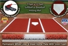 7 Feet x 12 Feet  Clay Synthetic Turf Hitting Mat or Artificial Grass Batting Cage Mat For Softball and Baseball Practice with Tufted White Turf Batters Box Lines and Inlaid Home Plate.