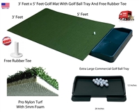 3 Feet x 5 Feet Pro Residential Golf Mat + Tray