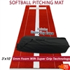 Clay Softball Pitching Mat With Carrying Case