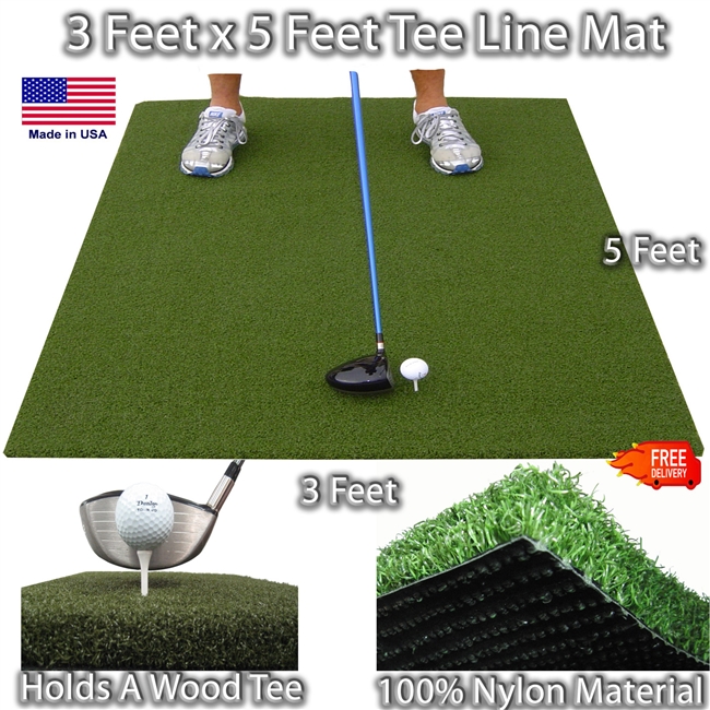 3 Feet x 5 Feet Matzilla Wood Tee Golf Mat