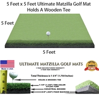 5 Feet x 5 Feet Wood Tee Golf Mat