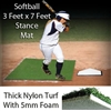 3 Feet x 7 Feet Pro Baseball or Softball Stance Hitting Batting Mat With 5mm Foam