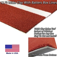 12 Feet Wide Pro Clay Nylon Turf With Lines and 5mm Foam Bottom
