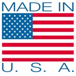 LBL U504  Label - Flag - "Made In U.S.A. - - 4" x 4", 500 Per Roll