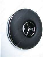 Mercedes Black Steering Wheel Hub Pad With Chrome Ring -Fits 230SL-*250SL 113, 108,109,110,111,112 Ch.