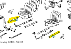 Outer Seat Track - Fitted to Seat Base, fits 105,120,121,128,180Ch.