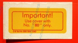 DECAL / LABEL - " IMPORTANT! NO 80 ' - FOR EARLY 190SL & 300SL RADIATOR