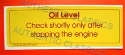 DECAL - " OIL LEVEL" - FOR 190SL,230SL,250SL & EARLY 280SL  VALVE COVER
