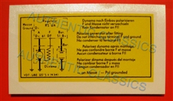 DECAL - " VOLTAGE REGULATOR 4.54 " - FOR EARLY 190SL & 300SL