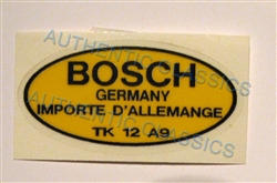 DECAL - " BOSCH COIL TK12A9 " - FOR 300SL GULLWING COIL