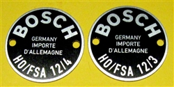 Pair of Bosch Horn Data Plates -  12/3 - 12/4 type