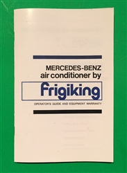 Operator's Guide for MERCEDES BENZ Air Conditioning by Frigiking