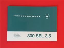 Mercedes Benz  300SEL 3.5 Owners Manual in German-French-Italian-Portuguese - NO English.