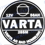 "VARTA" BATTERY DECAL - FOR 190SL & OTHER MODELS - TYPE B