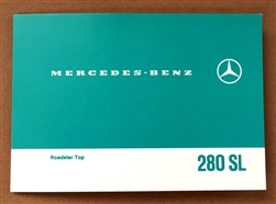 FOLDING TOP INSTRUCTIONS CARD FOR 280SL