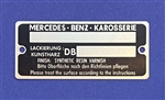 Paint Code Data Plate  - "Synthetic Resin Varnish" - English/German