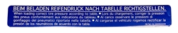 DECAL - " BEIM BELADEN "  - EARLY BLUE TYPE - FOR TRUNK LATCH PANEL-ORIG. ALUMINUM MATERIAL