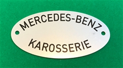 Data Plate, Oval - 'MERCEDES-BENZ KAROSSERIE"