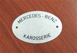 Data Plate, Oval - 'MERCEDES-BENZ KAROSSERIE"