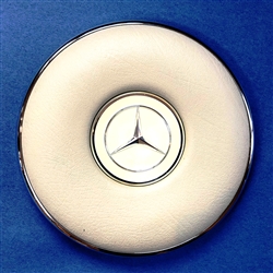 Ivory Color Steering Wheel Hub Pad W/Chrome Ring & early type Emblem-230SL-*250SL & others
