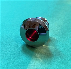 Chrome Knob with Red Lens - for 300SL, 186,188,189Ch - 6mm Threads