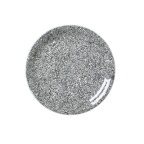 COUPE PLATE 8 IN  INK CRACKLE BLACK