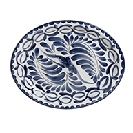 Puebla Hand Painted Oval Platter  BLUE ONLY