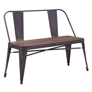 Elio Double Bench Rustic Wood