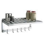 20"d T-Bar Aluminum Wall Shelves w/ Hanger and Hooks