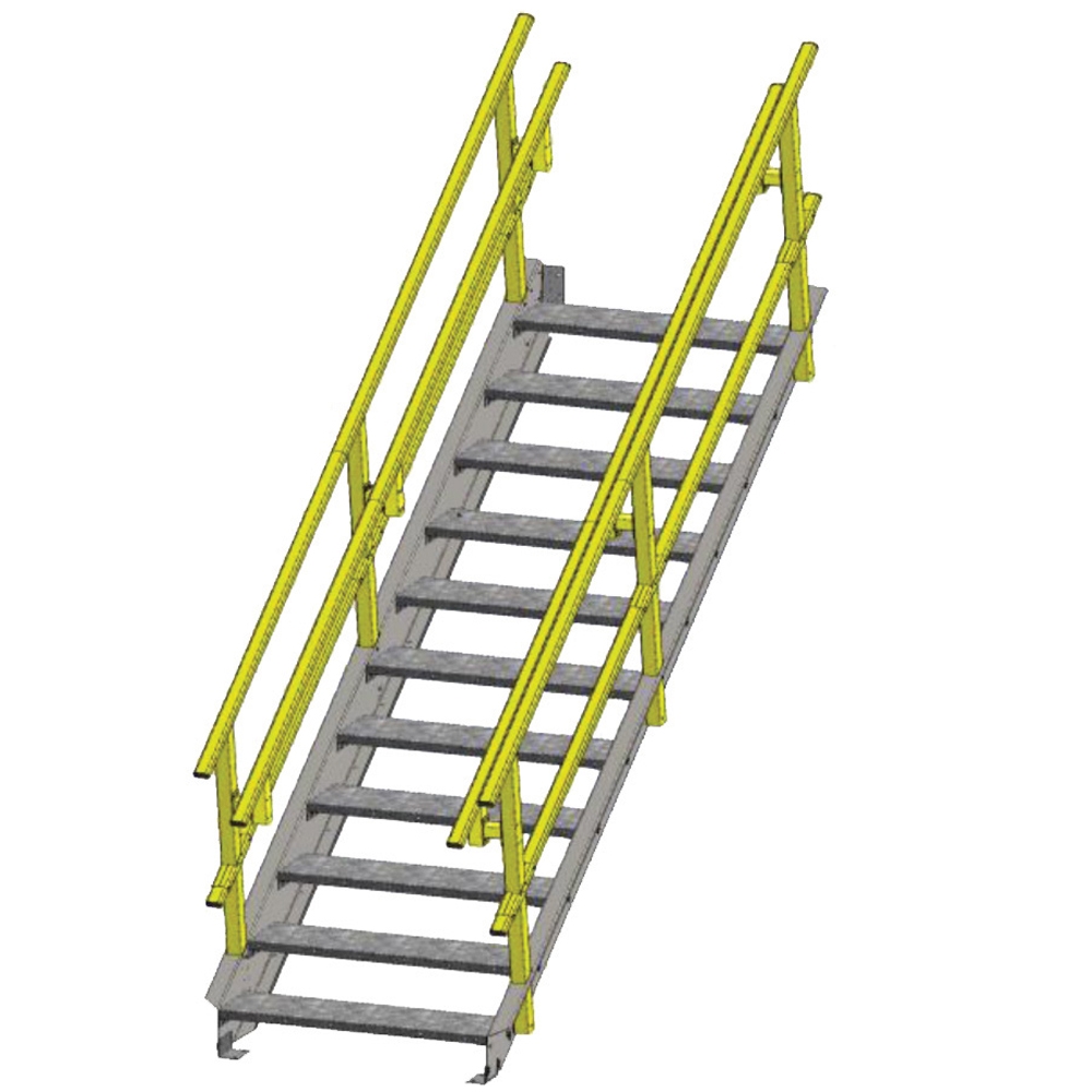 36"w OSHA Stairway w/ External Guard Rails by Equipto